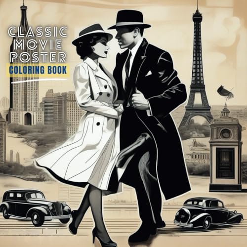 Movie Magic: A Classic Movie Poster Coloring Book for Adults - Vintage Hollywood-Inspired Designs for Relaxation and Nostalgia image 2
