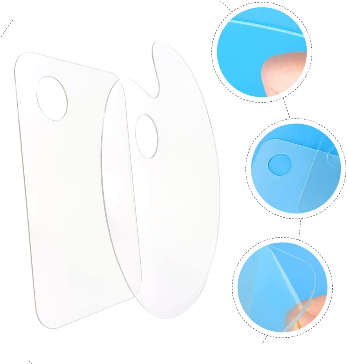 jojofuny 2pcs Paint Palette for Acrylic Watercolor Paint Trays Artist Mixing Plates Pigment Trays Easy to Use