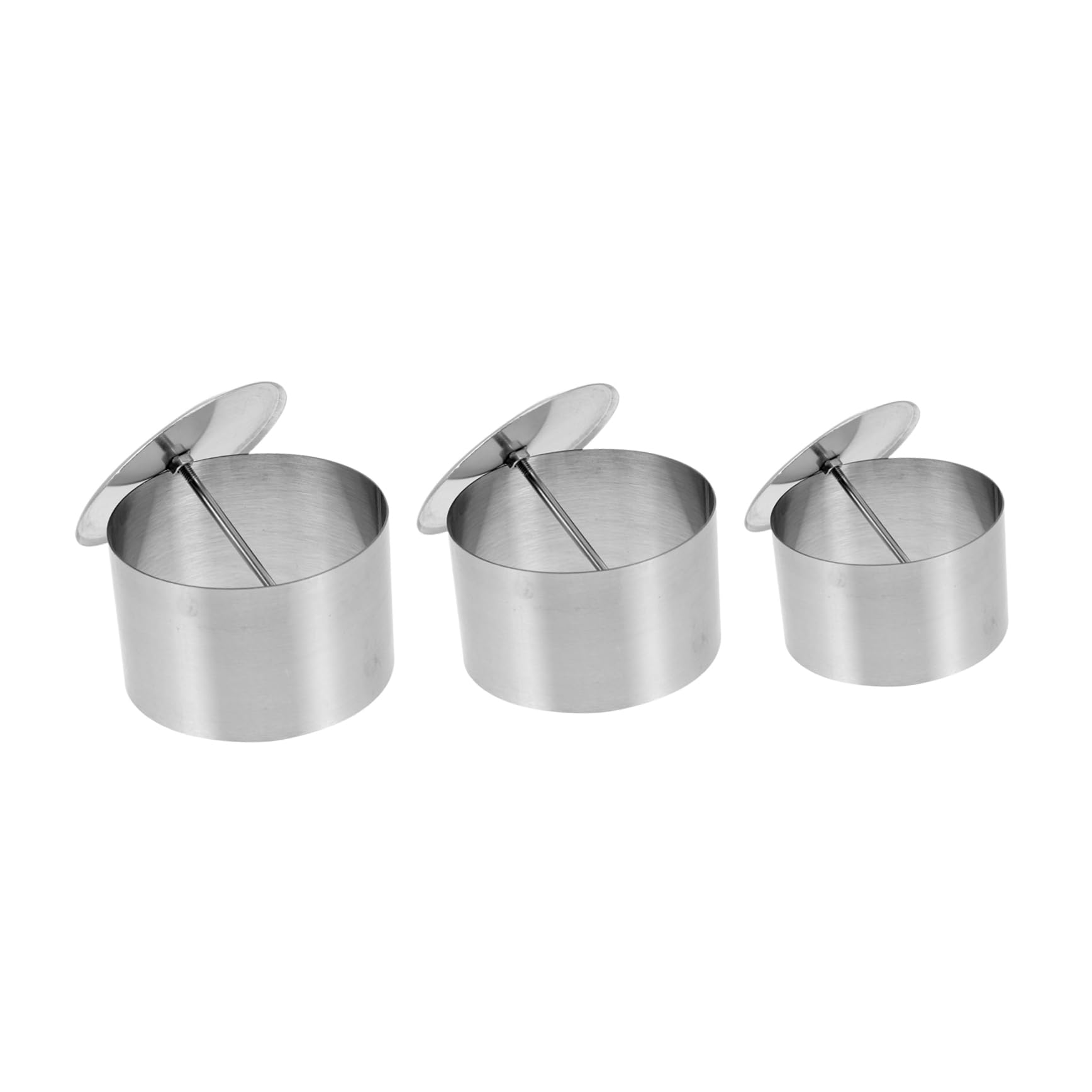 AUTSUPPL 3sets Stainless Steel Round Cold Dish Molds for Rice Pastries and Desserts Cold Dish Shaping Tools for Parties and Celebrations