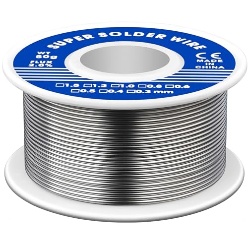 Image of Soldering Wire 0.8mm, 63-37 Tin Lead Rosin Core Solder Wire, 50g Electrical Solder for Repair and DIY of Electronic Electric Electrical Soldering Components