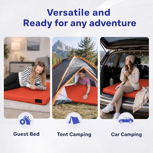 Image of Hazli Matrix AirCell Memory Foam Camping Mattress Pad - CertiPUR-US Roll Up Mattress for Adults - Portable Foam Sleeping Mats for Camping - Camp Cot Sleeping Pad - Floor Sleep Mat Bed Roll for Car RV
