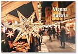 Weihnachtsdeko auf einem weihnachtlichen Adventsmarkt in Zentralwien, Österreich, Kühlschrankmagnet