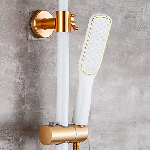 Ensemble de douche blanc haute pression avec pommeau à main réglable