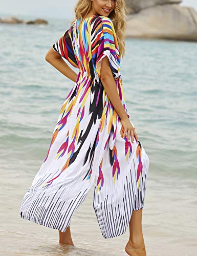 Image of Eddoyee Loose Beach Kaftan Dresses for Women Caftan Swimsuit Cover Up