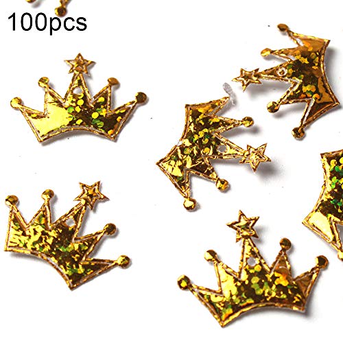 Sonomaplace Luyanhapy9 100Pcs Christmas Party Crown Shape Confetti, Non-Woven Fabrics Mini Glitter Confetti For New Year Wedding Party Home Table Scatter Decor Golden #TOP1