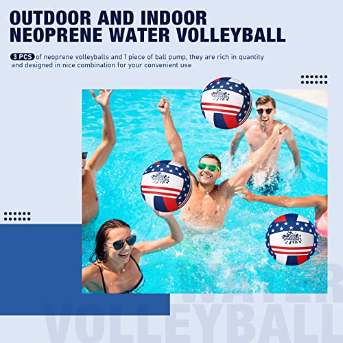 Honoson Neoprene Pool Volleyball Water Volleyball 7.9" Diameter Inflatable Swimming Pool Volleyball Basketball Soft Beach Volleyball Water Balls Waterproof Outdoor Volleyballs With Pump (3 Pcs) #TOP1