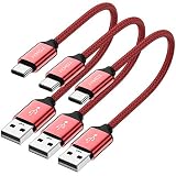 USB C Cable Short, JXMOX [0.8ft 3 Pack] USB Type C Cable Braided Fast Charge Cord Compatible Samsung