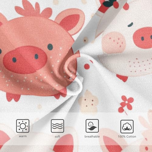 KLL Pig Cute Cartoon Red Toddler Boy Pure Cotton Briefs Underwear Breathable Children Undies3