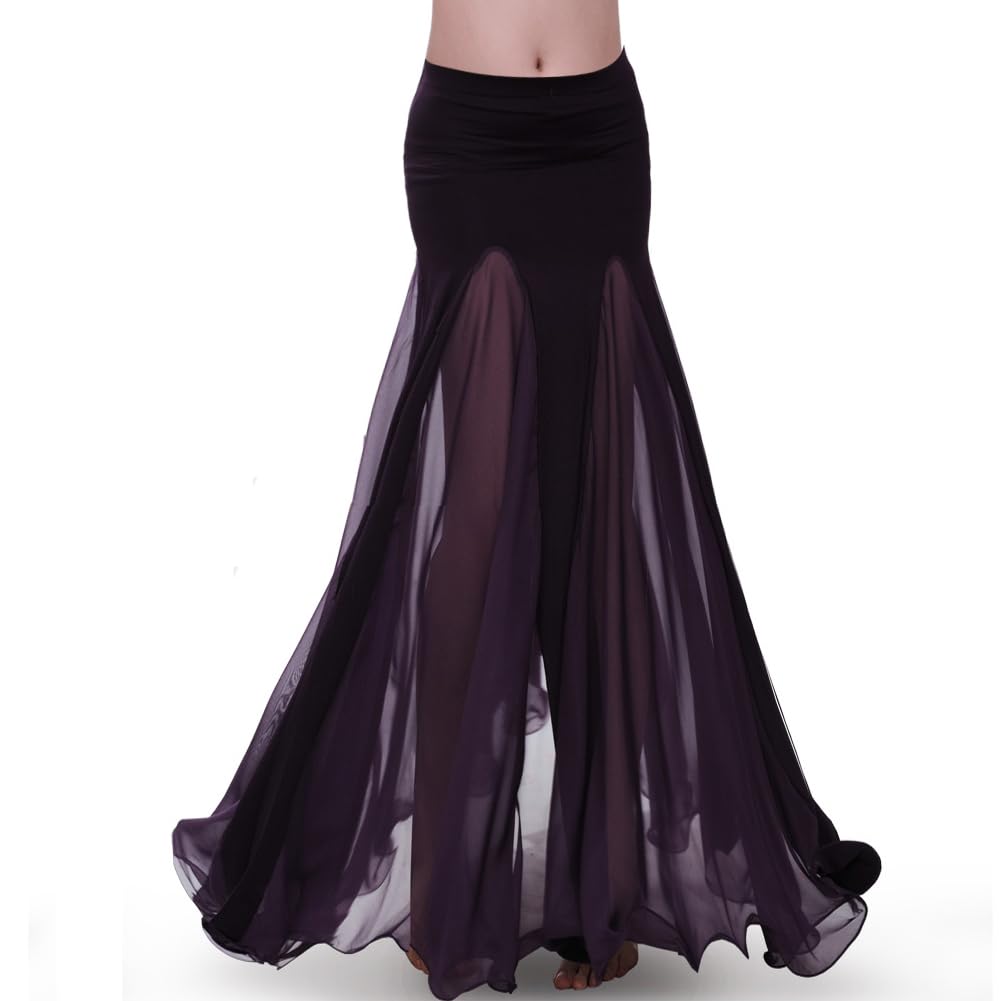 ROYAL SMEELA Jupe Longue Danse Orientale Femme Jupe Mousseline Danse Orientale Jupes Danse du Ventre Adulte Jupe de Danseuse du Ventre Costume Danse du Ventre Jupe Danseuse Orientale pour Femme