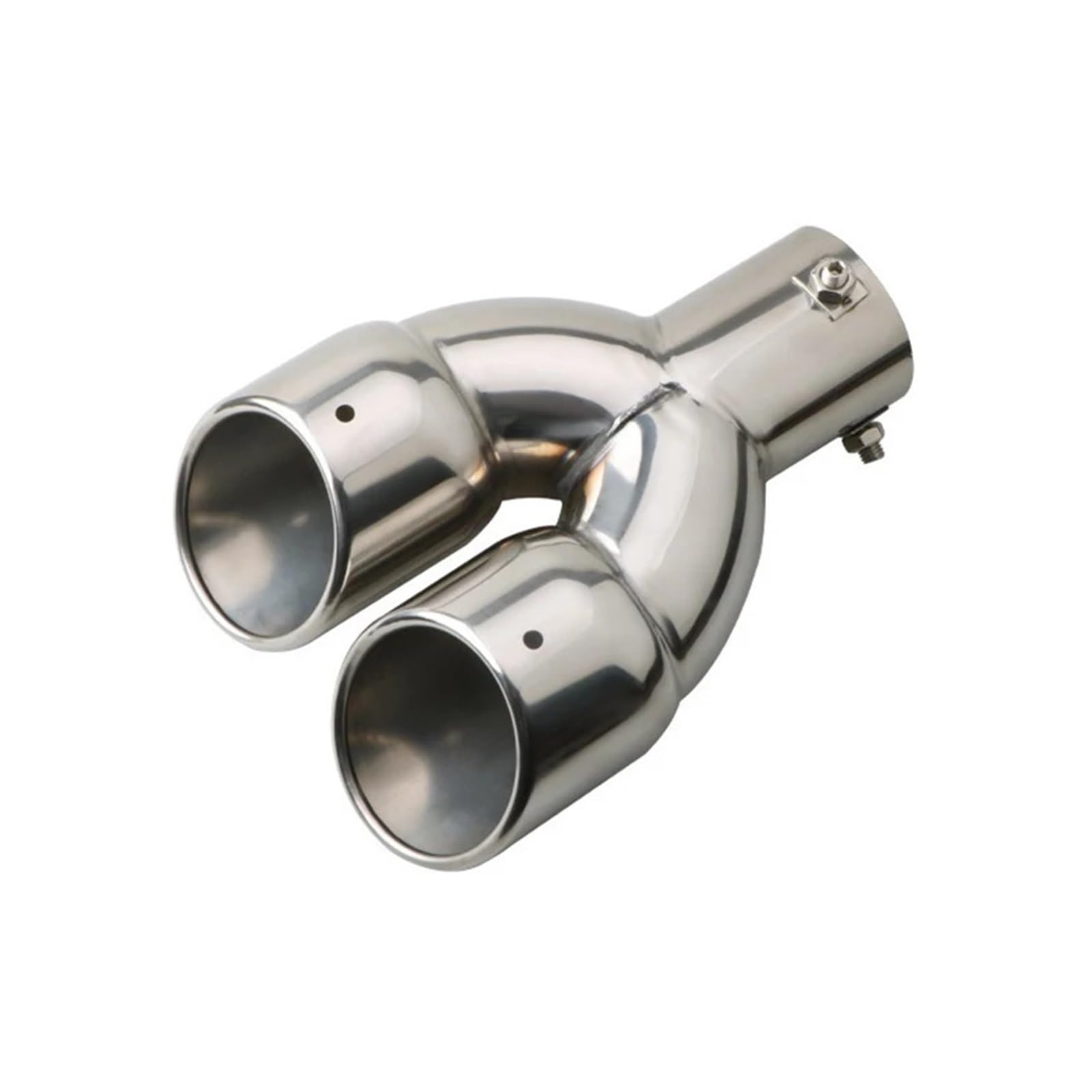 63-mm-Doppelauspuffrohr, schwarzer Edelstahl | Universelles Doppelrohr-Endrohr for den Endschalldämpfer(Silver Z)