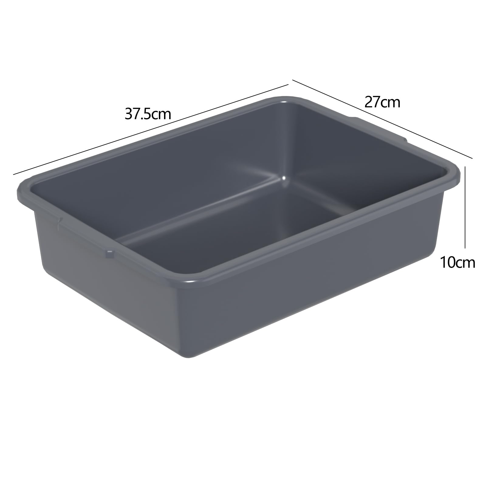 Küchenbuswannen aus Kunststoff, 8 l, klein, kommerzielle Busbox, dunkelgrau, 5 Packungen
