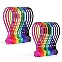 Lntyq Paquete De 20 Bridas De Silicona De Colores, Reutilizables, Tipo