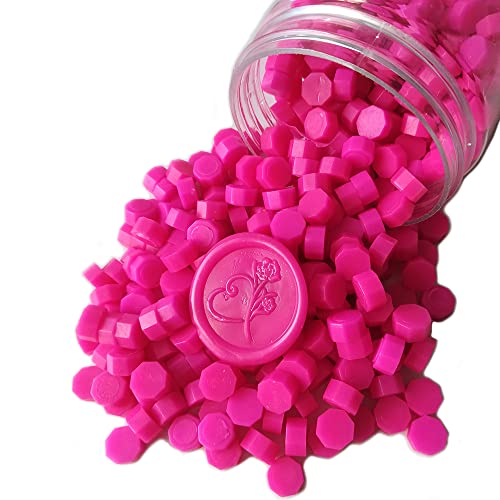 400 peças de contas de cera para selo, contas de carimbo de cera PORXFLY ideais para convites de casamento, pacotes de vinho, envelopes de cartões, embrulho de presente (rosa vermelha)