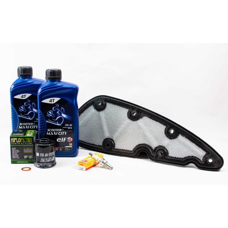Kit Révision Filtres Bougies pour PIAGGIO MP3 350 HPE Sport ABS de 2018 à 2020 - E.LF SCOOTER 4 MAXI CITY 5w40 2L