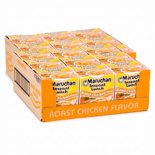 Maruchan Instant Lunch Ramen Noodles, Roast Chicken Flavor – Japanese-Style Instant Noodle Soup, Easy Meal Ready in 3 Minutes – 2.25 Oz., (Pack of 24)