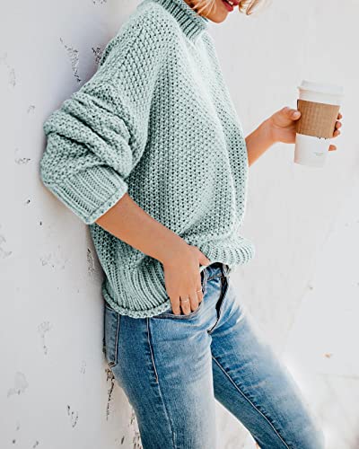 Saodimallsu Womens Turtleneck Oversized Sweaters Batwing Long Sleeve Pullover Loose Chunky Knit Jumper3