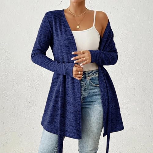 Women's Lightweight Cardigan with Belt Long Sleeve Open Front Cardigan for Women2