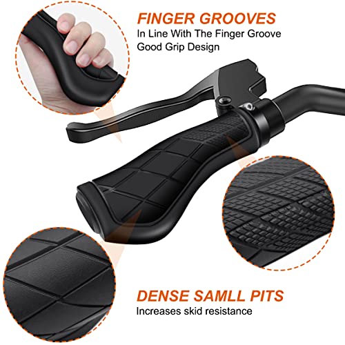 REETEE Non-Slip Rubber Bicycle Grips with Aluminum Lock, Ergonomic MTB Hand Grips - 22.2 mm Universal for BMX/Bicycle/Scooter - Image 2