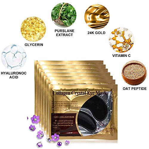 Felico Eye Mask, 30 Pairs Collagen Under Eye Patches, Black Crystal Eye Gel Pads For Reducing Dark Circles, Lighten Wrinkles Anti-Aging Moisturizing, Fine Lines Eye Bags Puffiness Women Men #TOP4