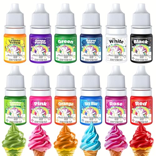 Colorante Alimentario Gel - 12 Colores Colorantes Alimentarios Gel Set Alta Concentración para Repostería, Decoración de Tartas, Caramelos, Bebidas
