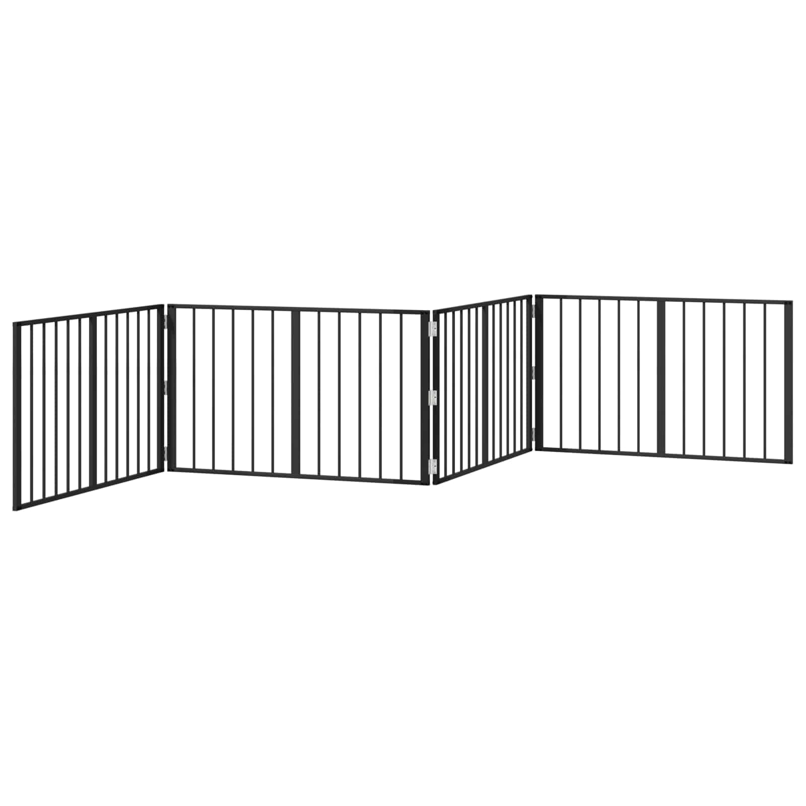 vidaXL Puerta para Perros 4 uds. Negro 100 x 60 cm Acero Galvanizado