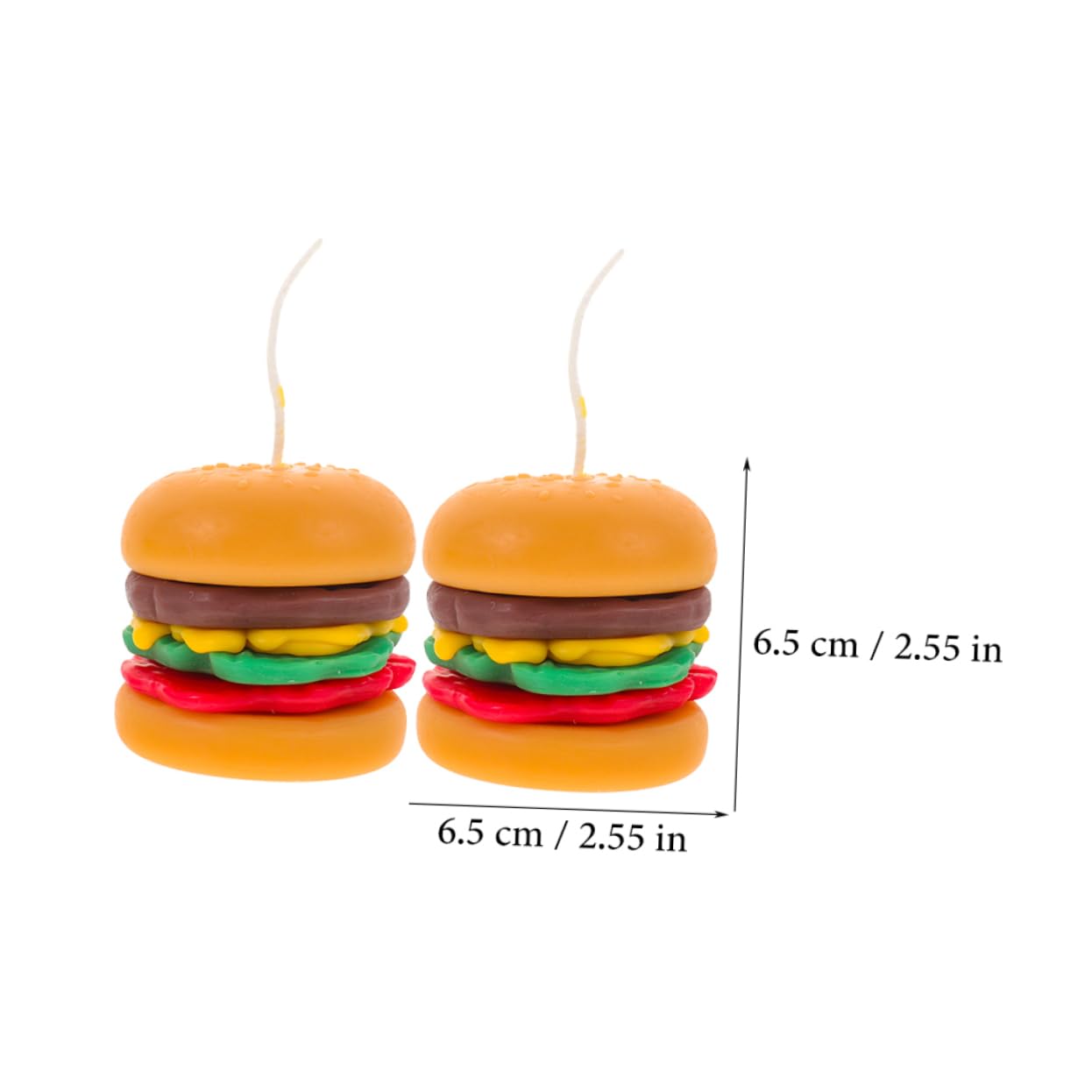 Kleiner Burger Duftkerze 2 Stück aus Wachs, Orange, Dekorativ