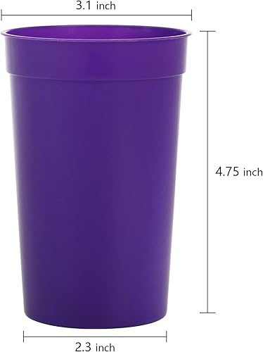 Vista 2 de Fasmov Paquete de 30 vasos de plástico de 16 onzas, vasos de plástico en blanco, reutilizables, para fiestas, eventos, marketing, bodas, color morado