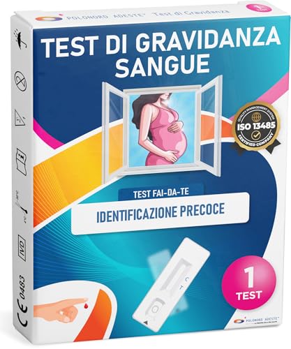 TEST GRAVIDANZA PRECOCE SU SANGUE Adeste - Rapido fai da te per la rilevazione dell'ormone hCG che indica una gravidanza...