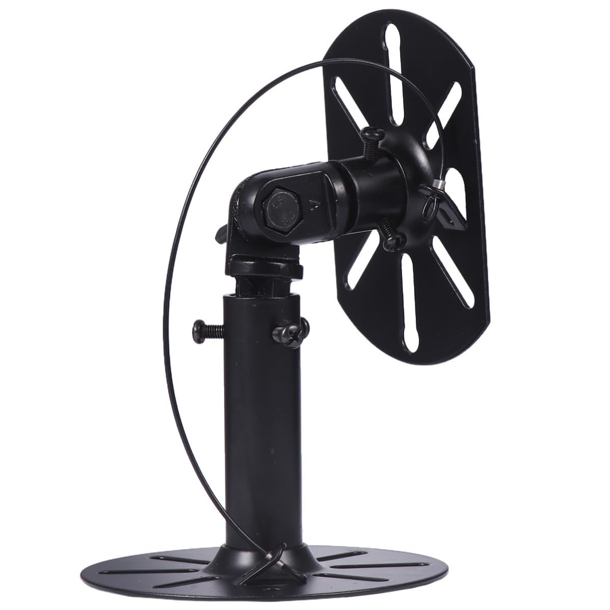 CLISPEED Support Mural pour Haut-Parleur en Acier Laminé à Froid Noir, Rotation 360°, Compatible avec Enceintes Satellites, pour Home Cinéma et Ktv, Lot de 2 Pièces