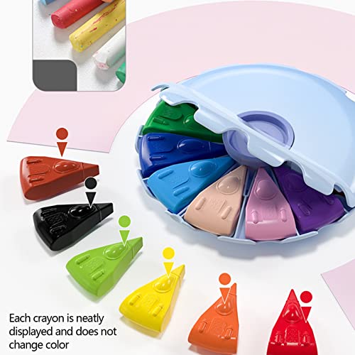 Crayones giratorios lavables para niños con estuche azul oscuro para dibujo creativo 8