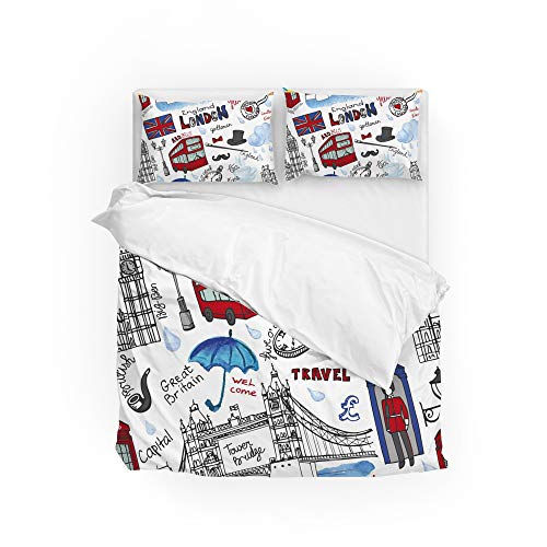 Parure de lit Londres double en polyester pour toutes saisons