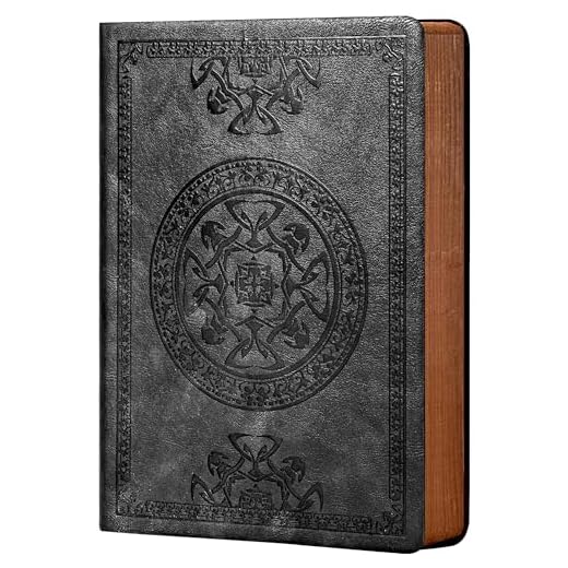 CAGIE Lined Journal for Men Soft Cover Notebook Leather Journals for Writing, 180 Lay Flat Vintage Mens Journal Personal Diary, 5.7'' X 8.3'', Black