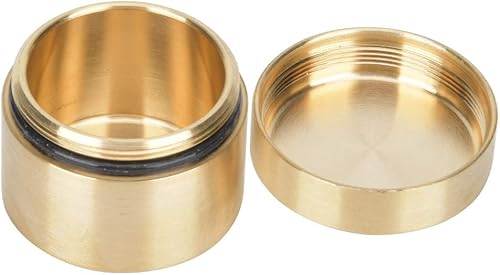Miniatura 5 de Caja de almacenamiento redonda para pastillas, resistente al agua, para exteriores, latón, contenedor de latón sellado completo, impermeable, a