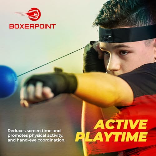 image for Boxerpoint Kids Boxing Reflex Ball – Boxing Ball Headband Boxing Gam