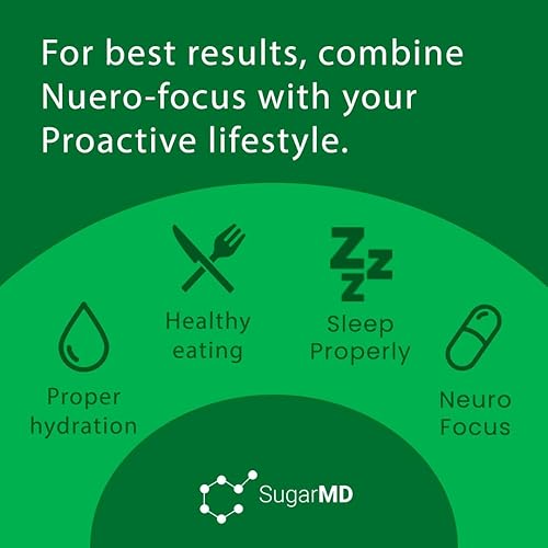 Miniatura 2 de SugarMD Apoyo neuro-Focus - Suplementos de salud cerebral para la memoria - Fórmula de enfoque y claridad de bacopa, ginkgo y bioperina para apoyo