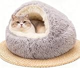 JJZENKD Katzenbett Flauschig Katzendecke, 50cm Kätzchenbett für Kleine...