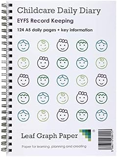 A5 Childcare Daily Diary, Childminder Journal, EYFS 124 Pages, Acetate Cover