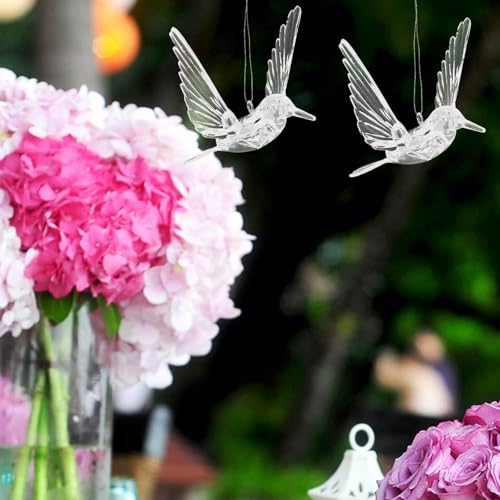 Colibris en acrylique transparent lot de 20 décorations incassables pour plafond