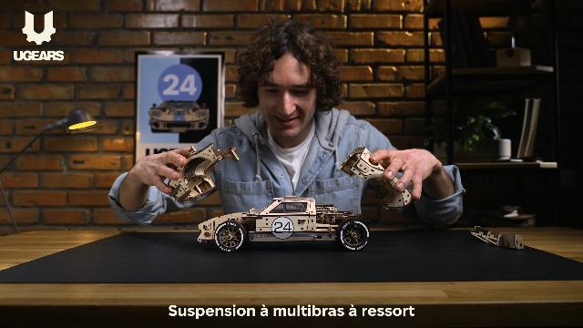 UGEARS Voiture D'Endurance UGT-24 – Puzzle 3D Mécanique En Bois – 970 Pièces – Échelle 1:12 – Dès 14 Ans