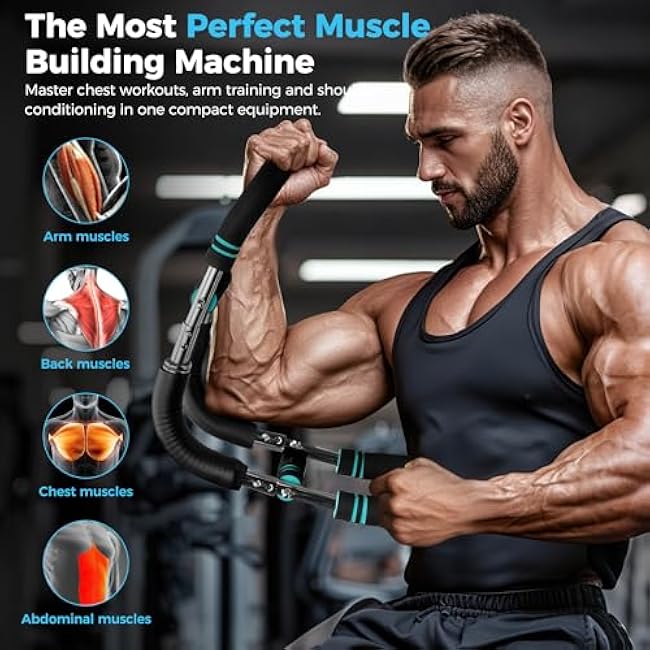 Twister Arm Trainer for Men, Adjustable Chest Workout Equipment 65-110Lbs, Chest Trainer Equipment for Men, Shoulder Muscle Training Fitness Equipment, Chest Clip Muscle & Arm Strength