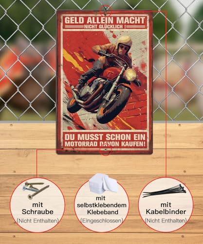 Putuo Decor Blaszana tabliczka motocyklowa – metalowa tabliczka retro dla fanów motocykli, warsztatu, garażu, prezent dla motocyklistów, 30 x 20 cm