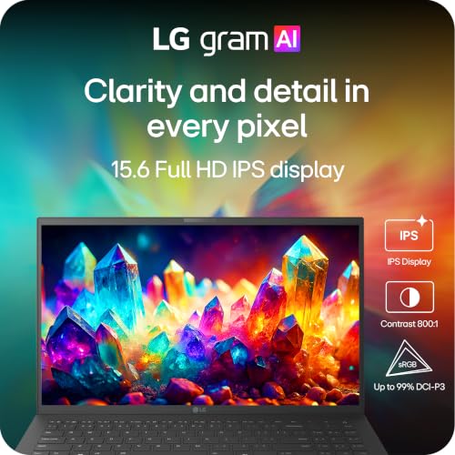 Image of LG gram 15-inch Thin and Lightweight Dual AI Laptop Computer, Windows 11 Home, Copilot+ PC, Powered by AMD Ryzen AI 7 450 Processor, 32GB RAM, 1TB SSD - Obsidian Black