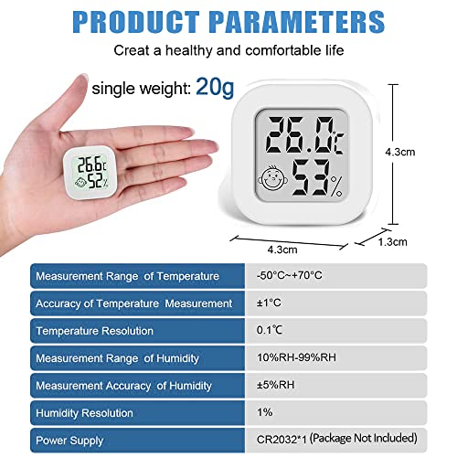 Mini Digital Thermometer Hygrometer innen, 3 PCS LCD Thermometer, Hygrometer Innen, raumthermometer zimmerthermometer temperatur und luftfeuchtigkeitsmesser für Babyzimmer Wohnzimmer Gewächshaus Büro – Bild 4