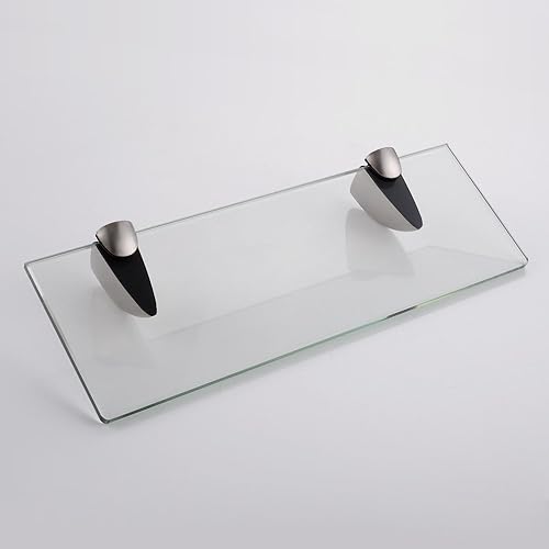 Miniatura 6 de Estante para baño de la marca KES Hechode vidrio templado de 03 pulgada de grosor soporte de pared rectangular soporte cromado refinado BGS3200-P