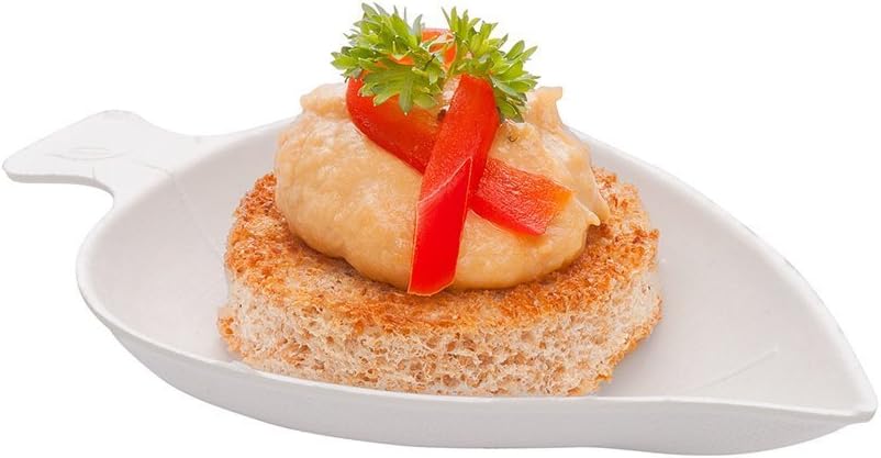 Restaurantware Pulp Tek 3.1 Inch Tasting Plates 100 Egg Shaped Disposable Appetizer Dishes - Easy To Hold Premium White Bagasse Mini Tasting Dishes Grease Resistant For Appetizers