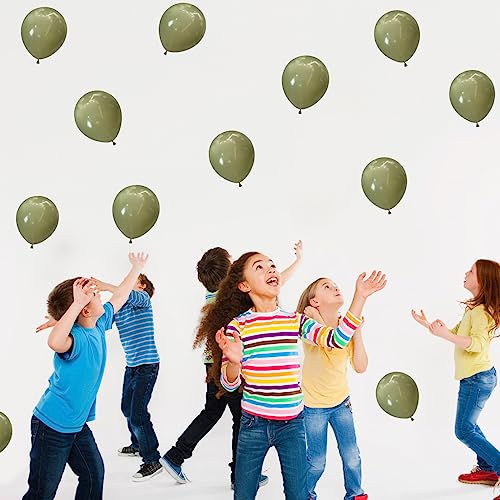 Image of Avocado Green Balloons 60pcs 5inch Olive Green Balloon for Balloon Garland Arch 5'' Round Mini Sage Green Latex Balloon for Kids Birthday Party Decoration DIY Jungle Safari Graduation Christmas