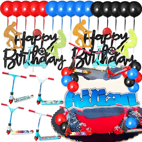 Blue Scooter Cake Topper for 80s/90s Skating Party