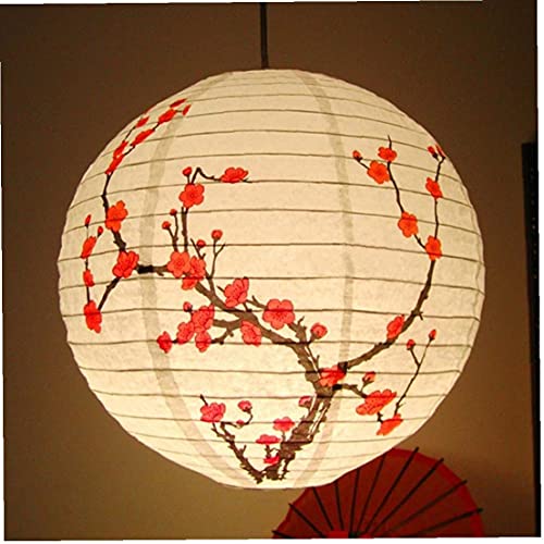 35cm Plum Blossom Round Paper Lantern Lamp Shade Chinese Oriental Style Light Restaurant Wedding Party Home Decor Gifts