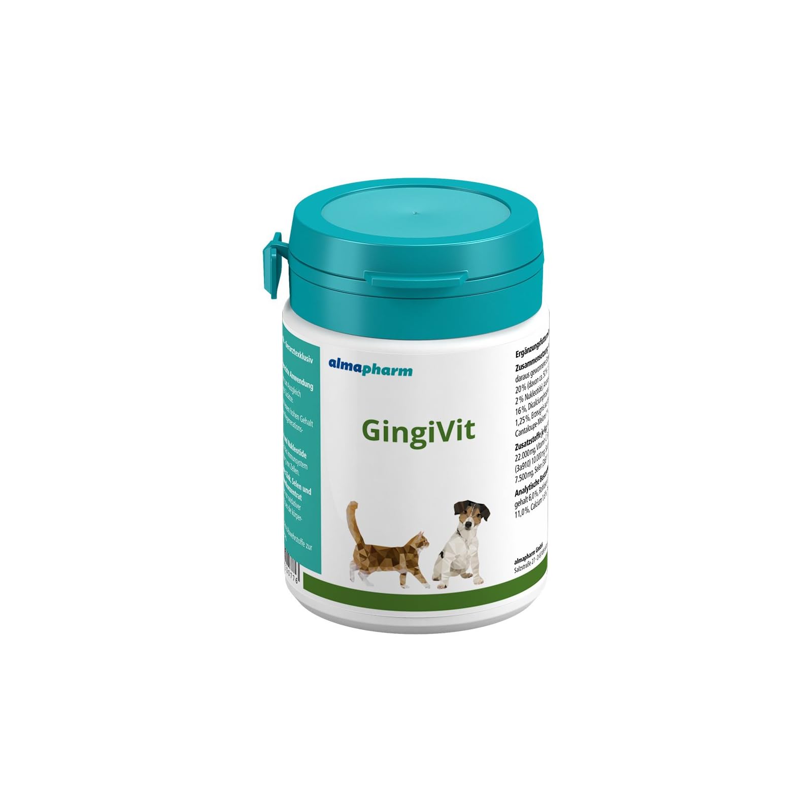 almapharm GingiVit | 125 Tabletten | Ergänzungsfuttermittel für Hunde und Katzen | Zur Unterstützung des Zahnfleischs, der Mundschleimhaut und des Zahnhalteapparates | Hoher Enzymgehalt