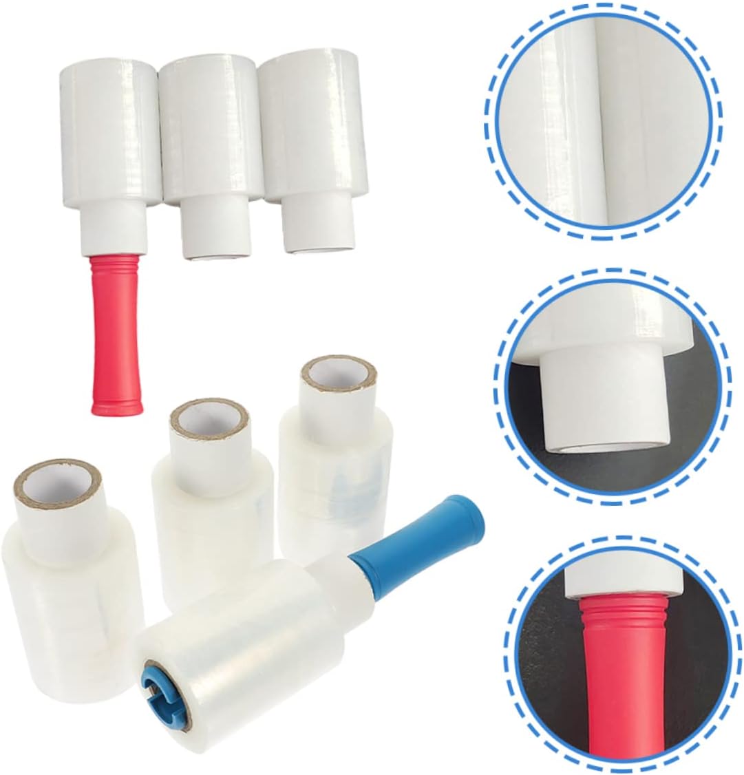 KICHOUSE Self-Adhesive Stretch Film Wrap for Moving Industrial Stretch Wrap for Moving Handle Random